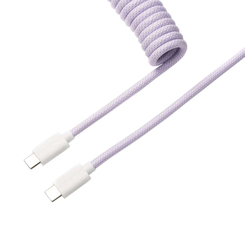 Keychron - Coiled Aviator Cable - Light Purple/Straight - Keychron - Coiled Aviator Cable - Light...