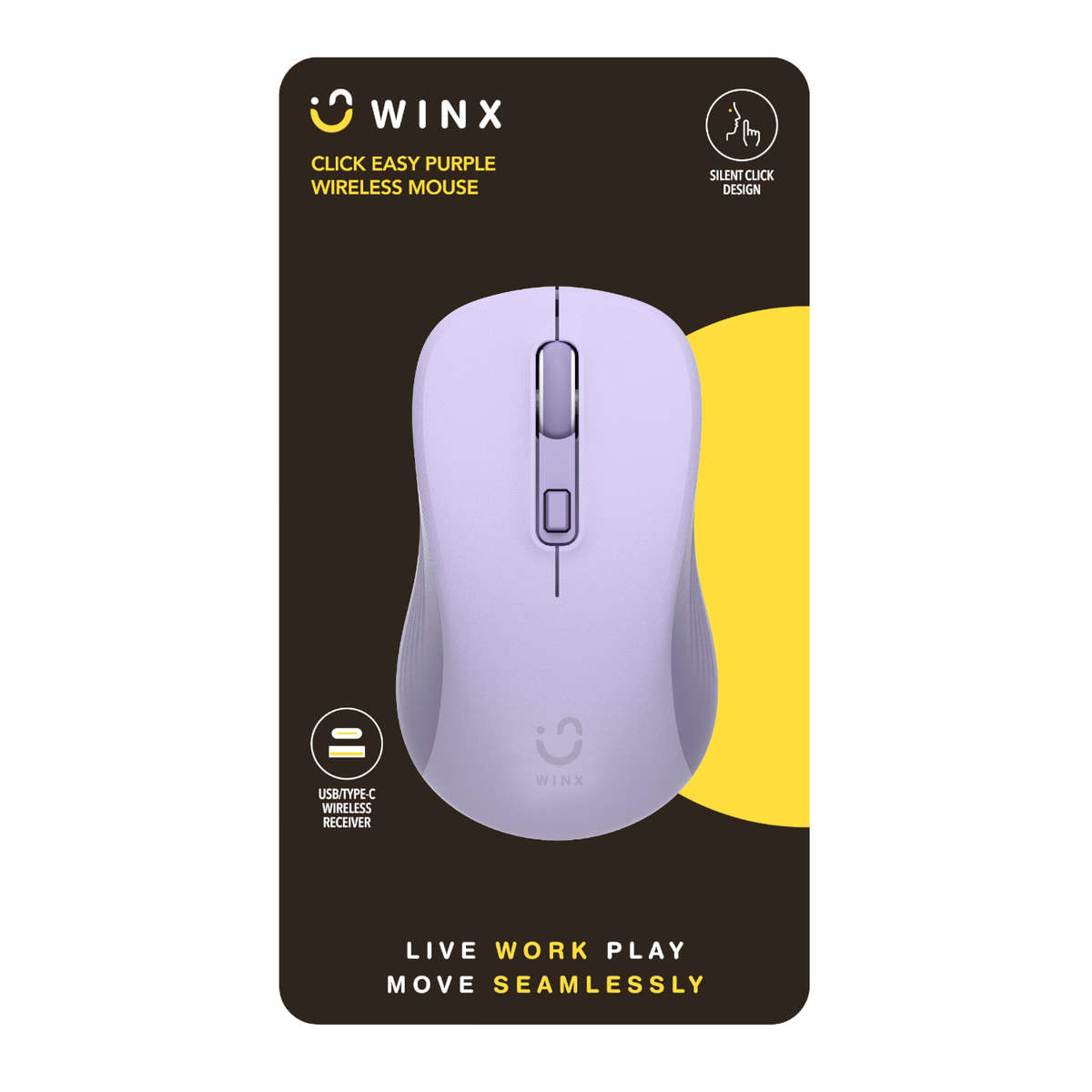 WINX - Click Easy 1600DPI 2.4GHz Wireless Mouse - Purple - WINX - Click Easy 1600DPI 2.4GHz Wirel...
