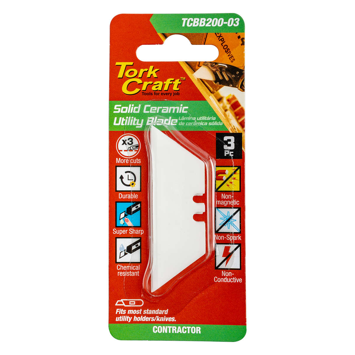Tork Craft - Utility Blade Ceramic Solid 61mm X 19mm X 0.60mm 3Pc - Tork Craft - Utility Blade Ce...