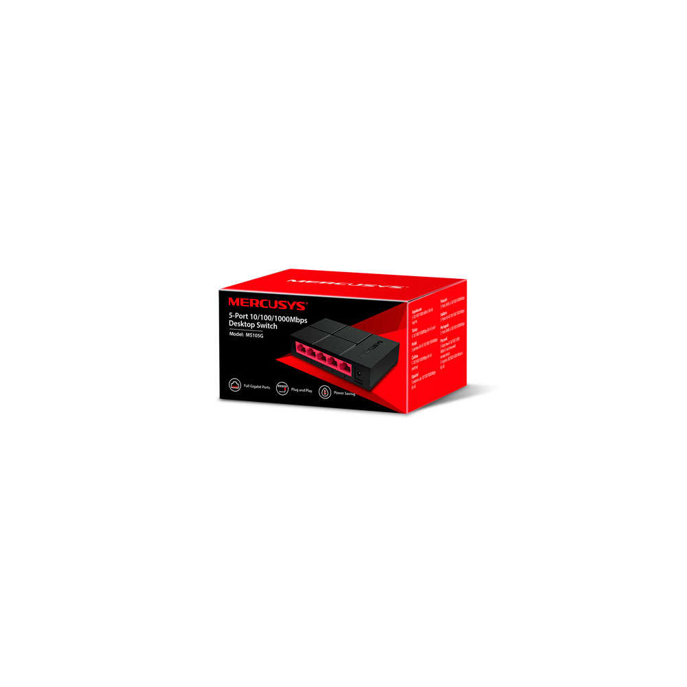 Mercusys - Tp-Link - Mercusys MS105G 5-Port Gigabit Desktop Switch - Mercusys - Tp-Link - Mercusy...