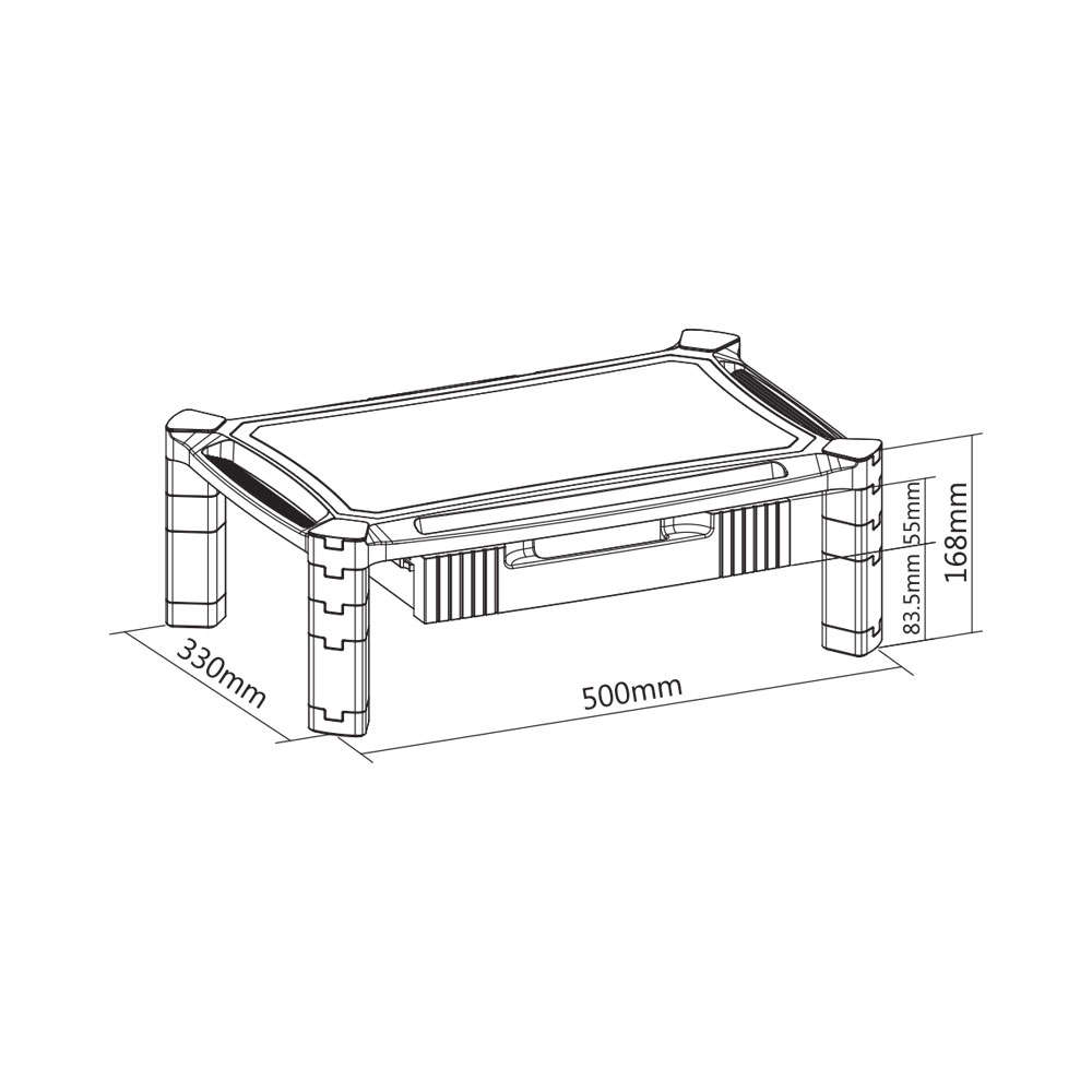LinkQnet - Brateck - Height Adj Smart Stand Xl With Drawer 13 - 32" - LinkQnet - Brateck - Height...