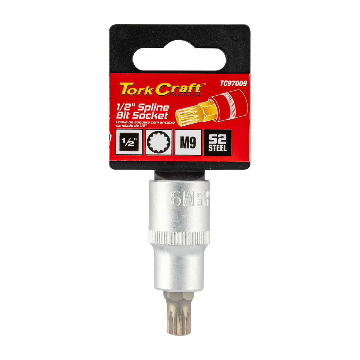 Tork Craft - Socket Bit 1/2'Dr Spline M9 S2 Material - Tork Craft - Socket Bit 1/2'Dr Spline M9 S...