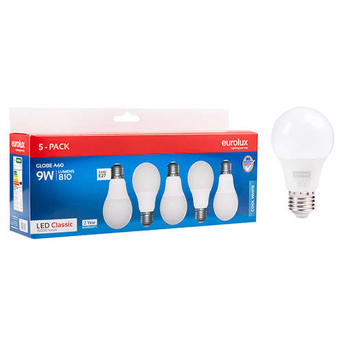 Eurolux - 9W A60 LED - 5 pack - Eurolux - 9W A60 LED - 5 pack
