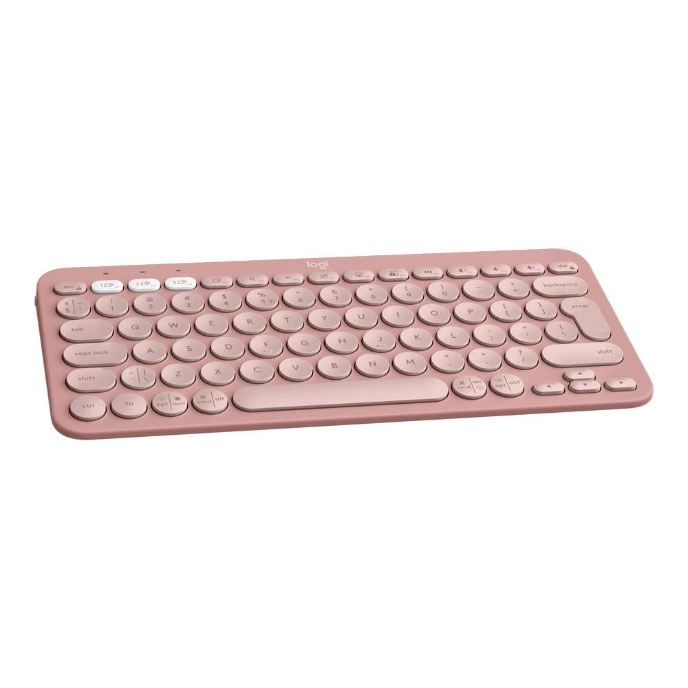 Logitech - Pebble Keys 2 K380S Slim, Minimalist Bluetooth Keyboard - Tonal Rose - Logitech - Pebb...