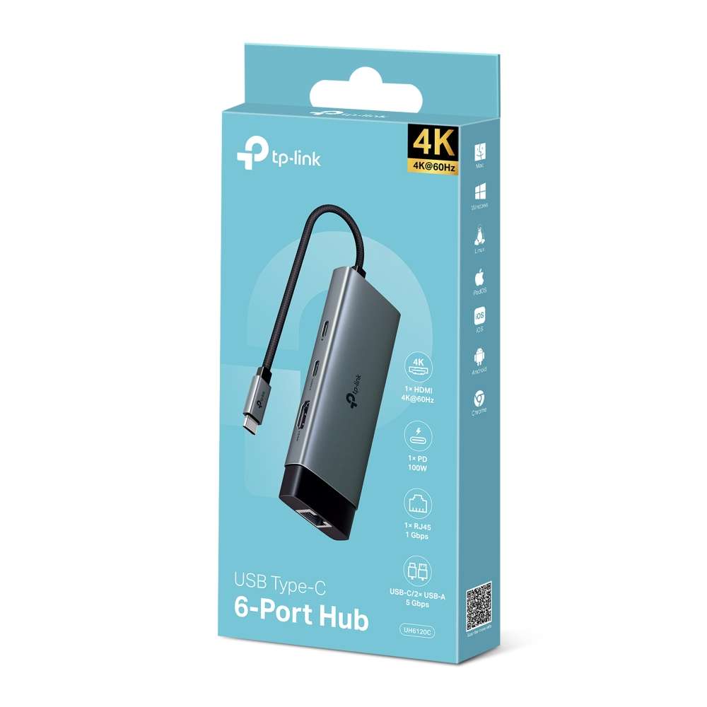 Tp-Link - Uh6120C Type-C 6-Port Hub - Tp-Link - Uh6120C Type-C 6-Port Hub