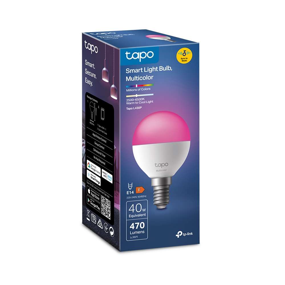 Tp-Link - Tapo L430P Smart Wi-Fi P45/E14 Multicoloured Light Bulb - Tp-Link - Tapo L430P Smart Wi...
