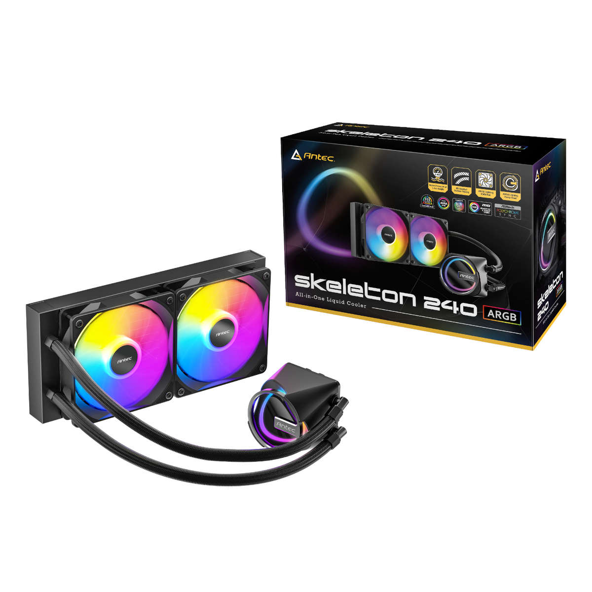 Antec - Skeleton 240 ARGB CPU Liquid Cooler Black - Antec - Skeleton 240 ARGB CPU Liquid Cooler B...