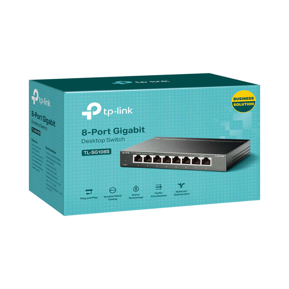 Tp-Link - TL-SG108S 8-Port Gigabit Ethernet Switch-Fast,Reliable, Plug & Play - Tp-Link - TL-SG10...