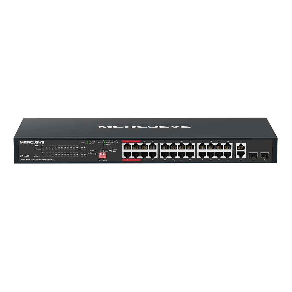 Mercusys - Ms128Gp 28-Port Gigabit Rackmount Switch With 24-Port Poe+ - Mercusys - Ms128Gp 28-Por...