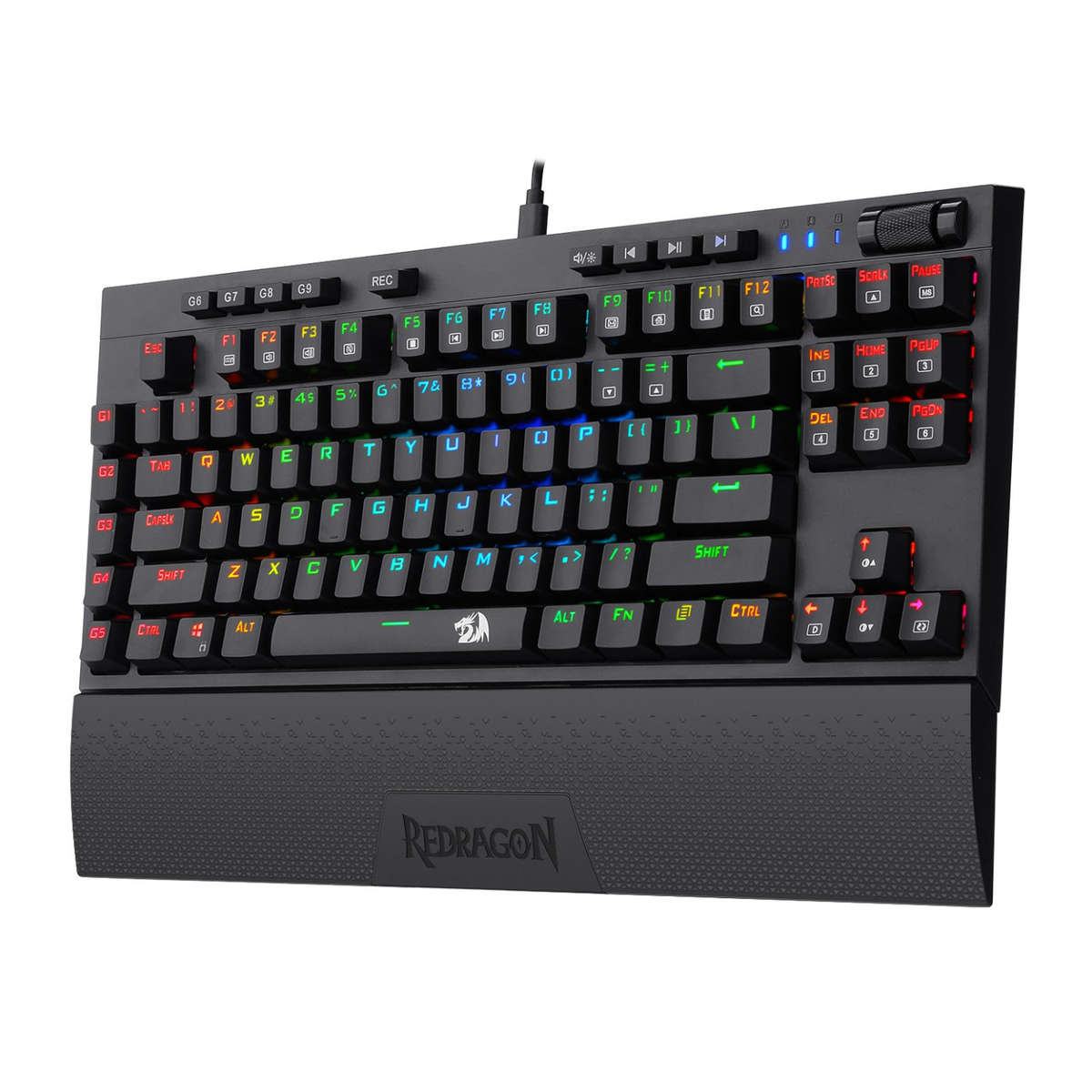 Redragon - K588 RGB Pro Broadsword TKL Mechanical Wired Gaming Keyboard - Black - Redragon - K588...