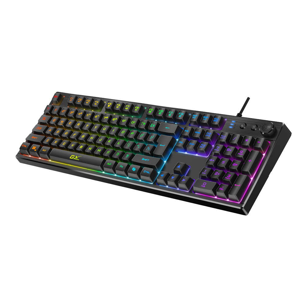 Genius - Scorpion K7 Plus 1.8M USB RGB Illuminated Gaming Keyboard With Control Knob - Genius - S...