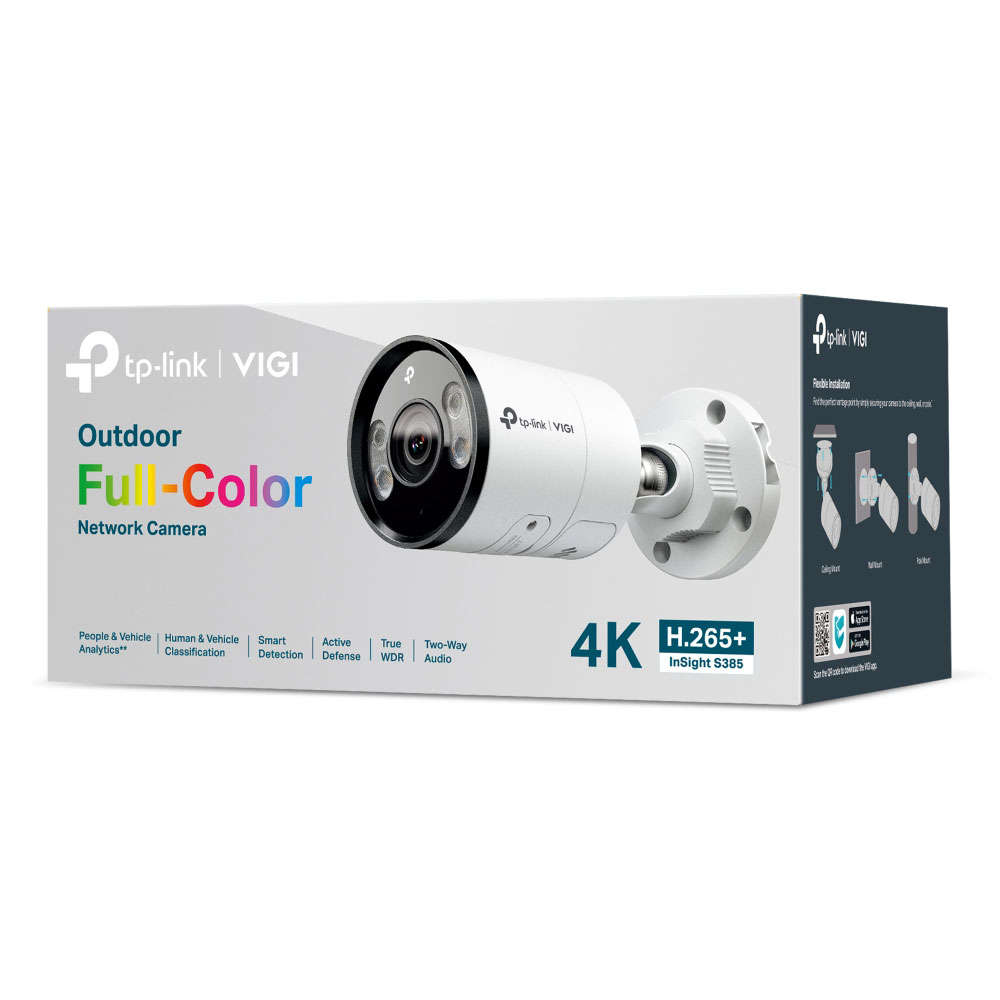 Tp-Link - Tp-Linkvigi Insight S385 8 MP Outdoor Full-Colour Bullet Network Camera (4mm Lens) - Tp...