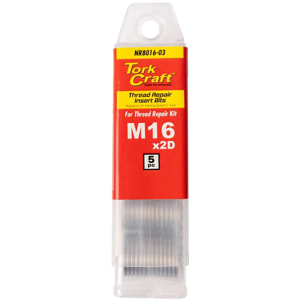 Tork Craft - Thread Repair Kit M16 X 2D Replacement Inserts 5Pce - Tork Craft - Thread Repair Kit...