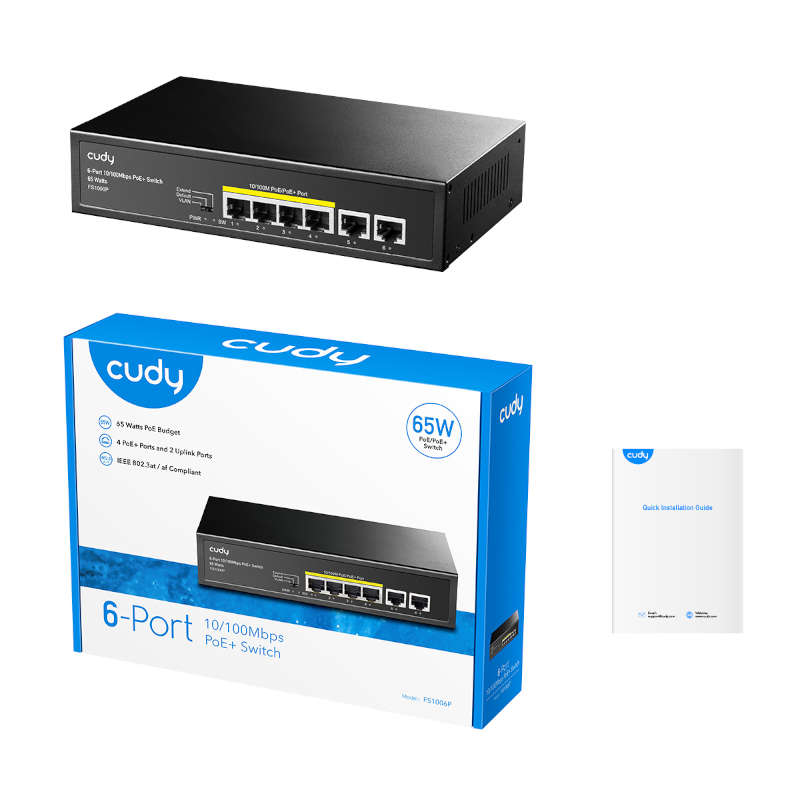 Cudy - 6-Port 10/100M PoE+ Switch - Cudy - 6-Port 10/100M PoE+ Switch