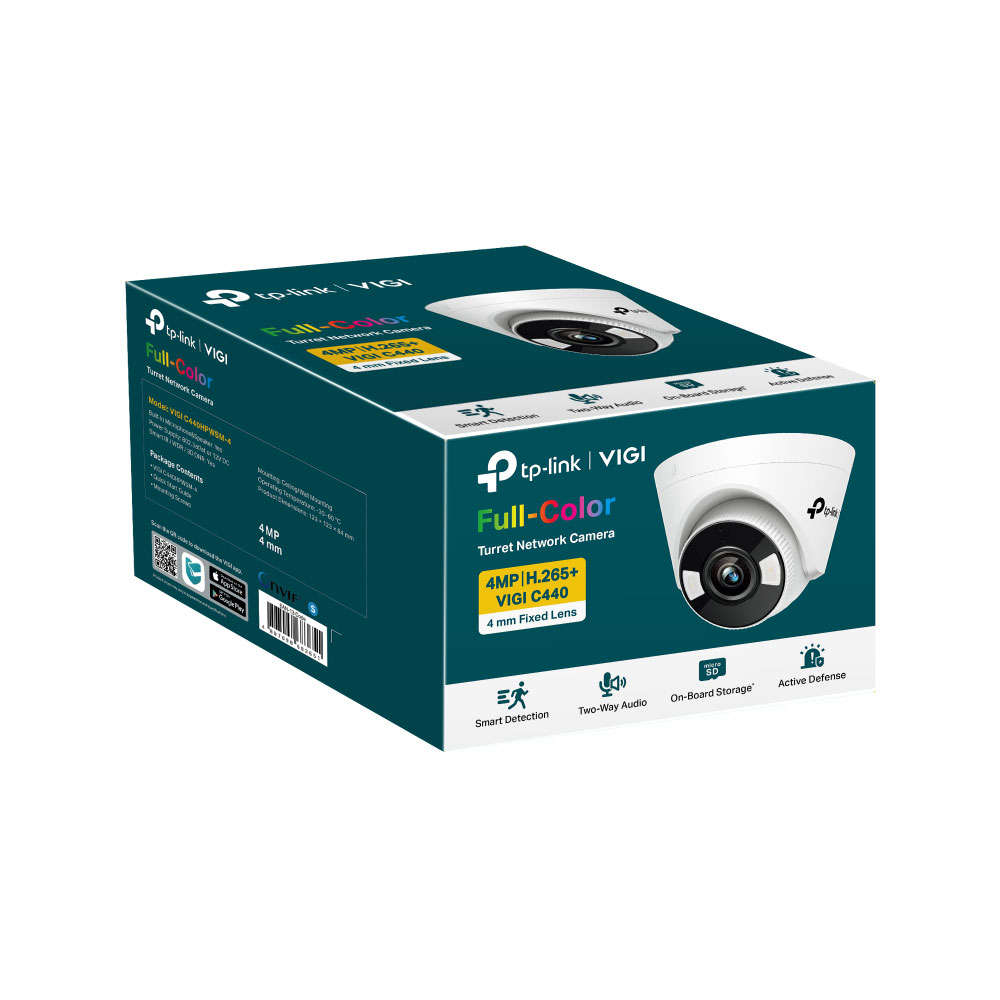 Tp-Link - TP Link Vigi C440-2.8 4MP Full-Color Turret Network Camera (2.8mm Lens) - Tp-Link - TP ...