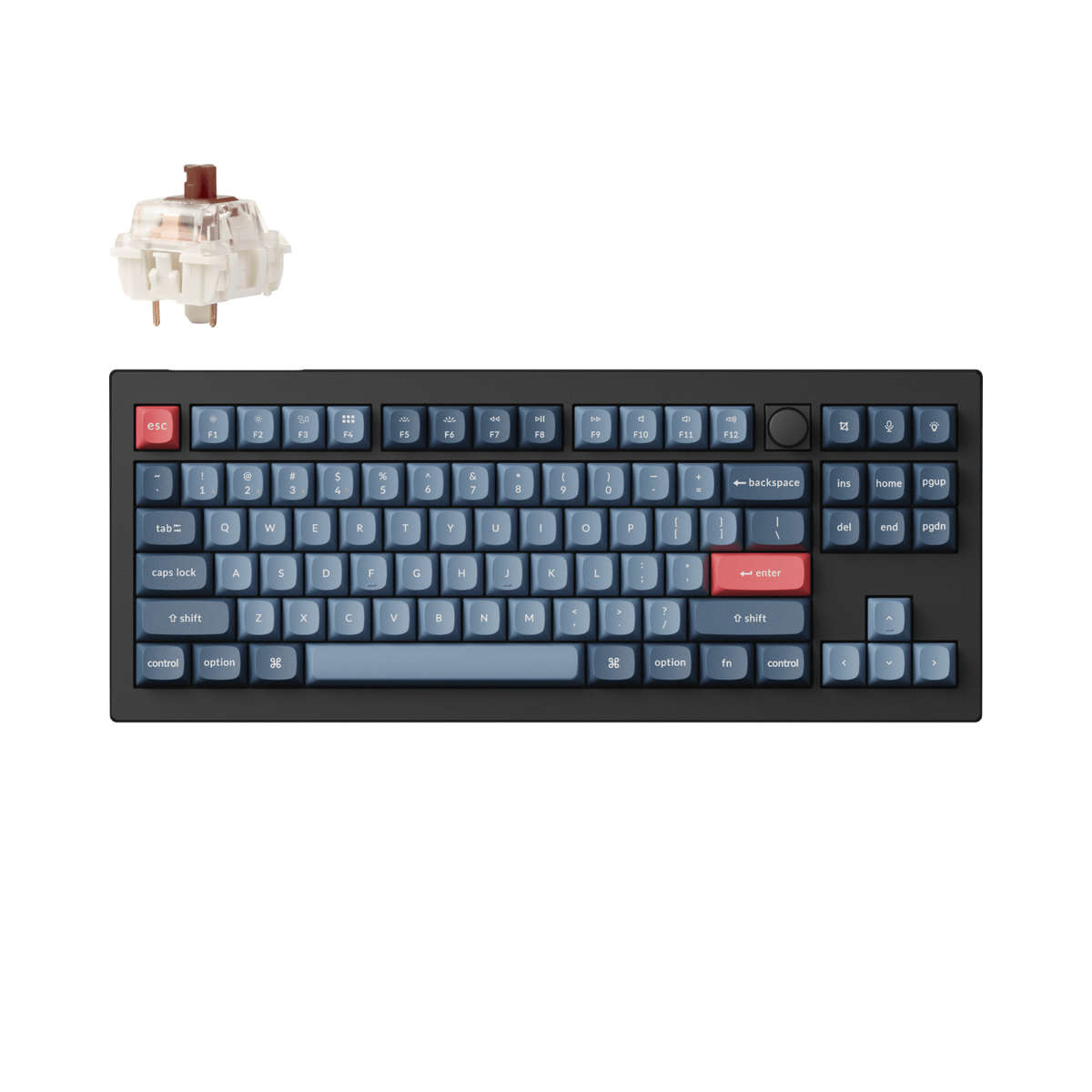 Keychron - V3 Max Qmk/Via 80% Wireless Custom Mechanical Keyboard (Brown Switch)  Carbon Black...
