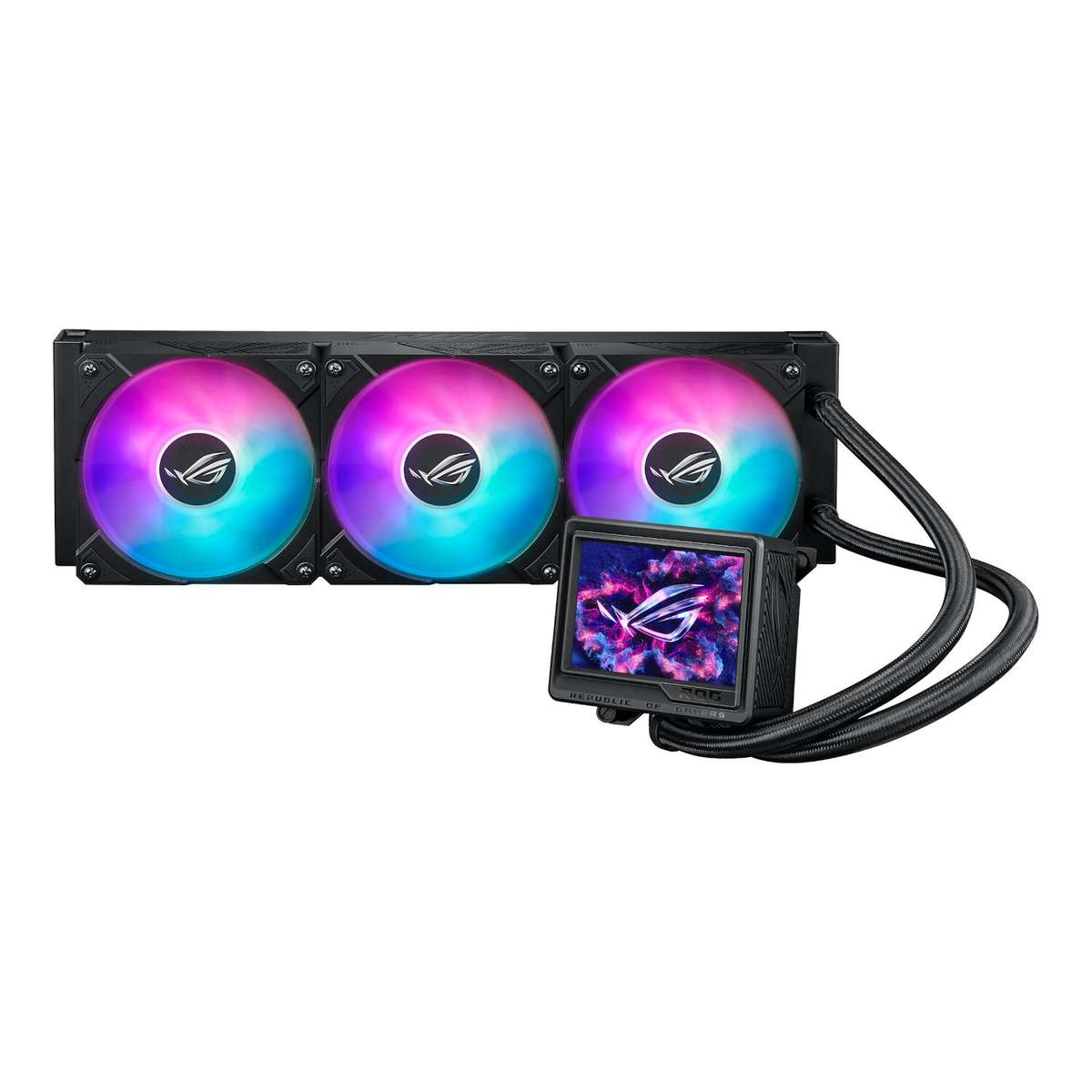 Asus - ROG Ryujin III ARGB AIO Liquid Cooler - 3.5" LCD Display - Asus - ROG Ryujin III ARGB AIO ...