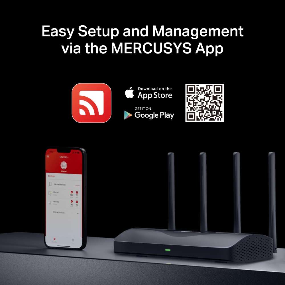 Mercusys - Mr27Be Be3600 Dual-Band Wi-Fi 7 Router With 2.5Gbps Ethernet - Mercusys - Mr27Be Be360...