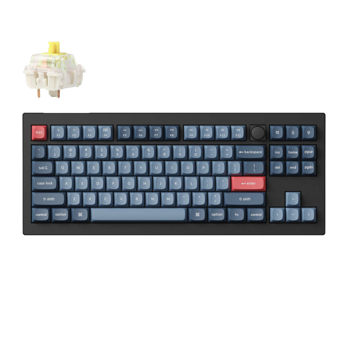 Keychron - V3 Max QMK/VIA 80% Wireless Custom Mechanical Keyboard (Banana Switch)  Carbon Blac...