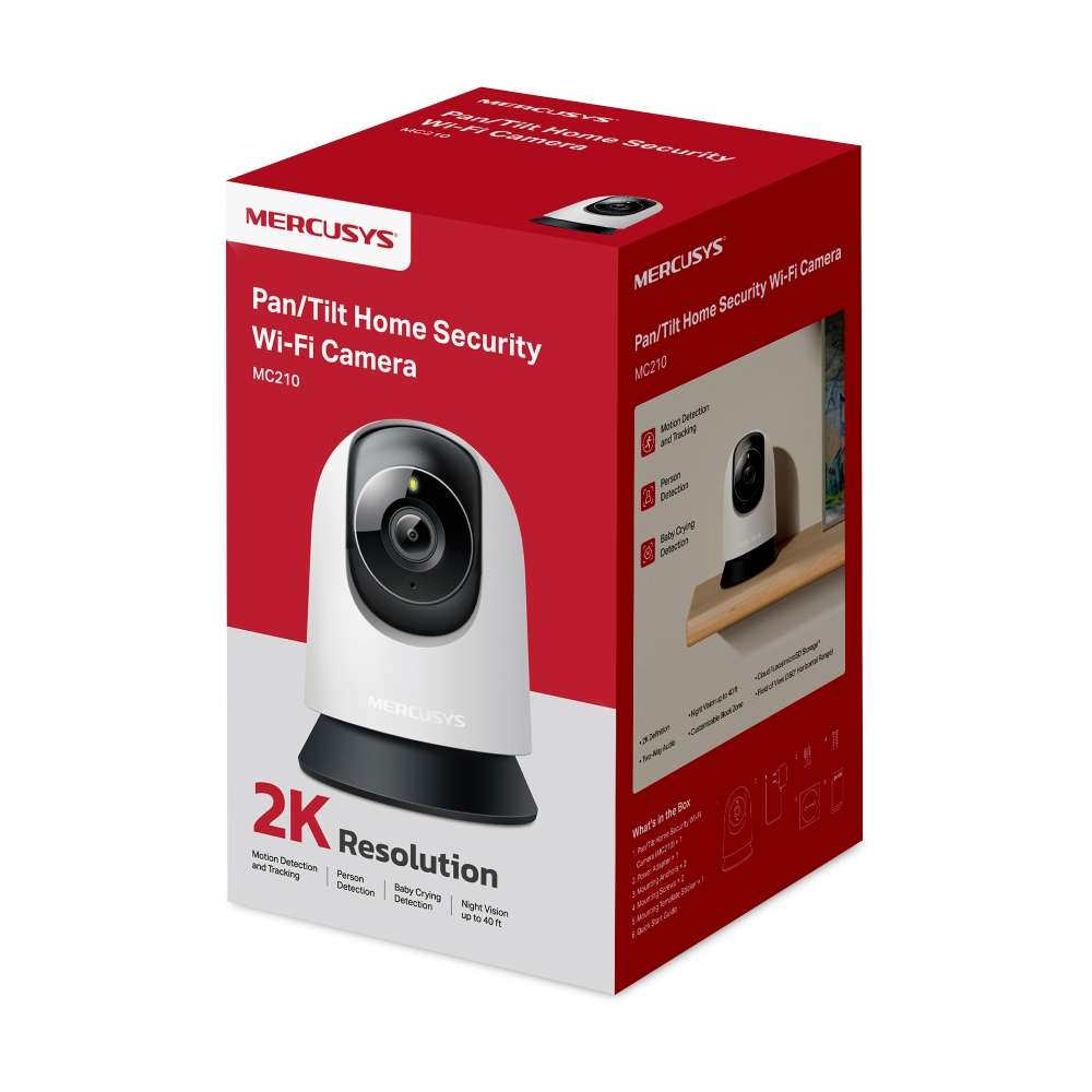 Mercusys - MC210 2K 3MP Pan/Tilt WiFi Security Camera with Night Vision Audio - Mercusys - MC210 ...