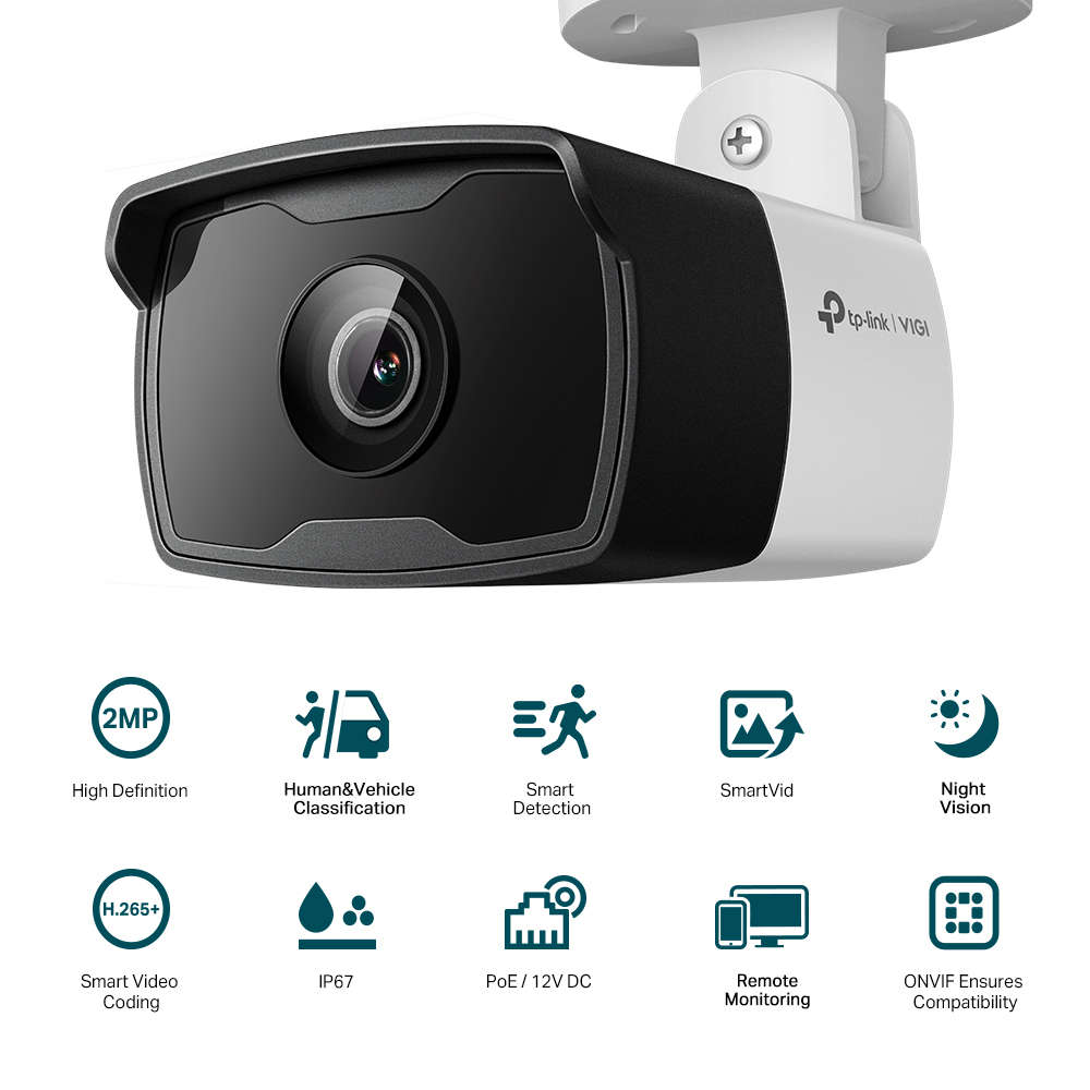 Tp-Link - Vigi C320I(2.8mm) 2MP Outdoor IR Bullet Network Camera,Night Vision - Tp-Link - Vigi C3...