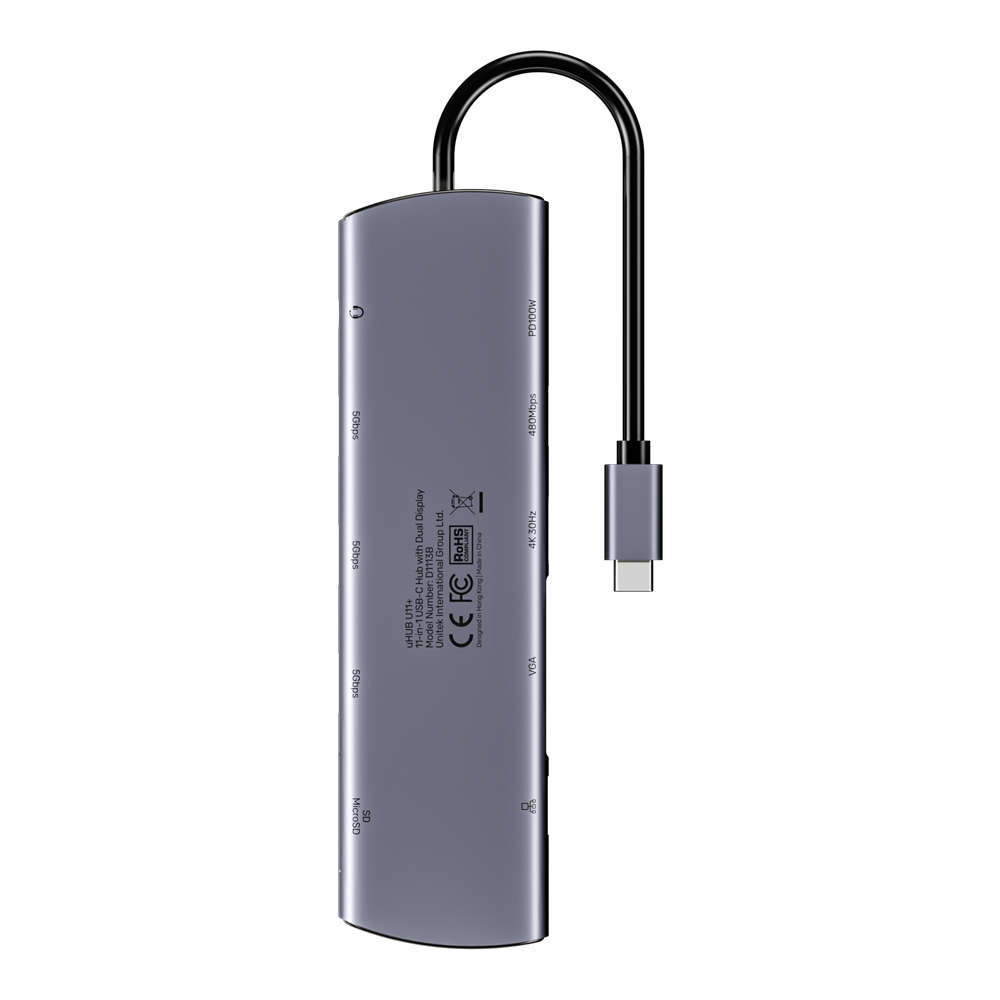 Unitek - D1113B 11-In-1 USB Type-C Port Replicator With Dual Display And 100W Pd - Unitek - D1113...