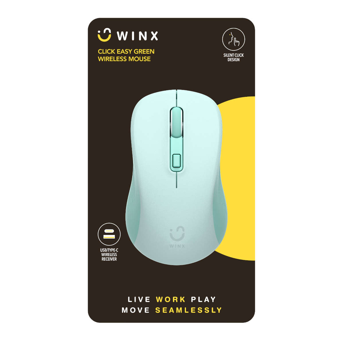 WINX - Click Easy 1600DPI 2.4GHz Wireless Mouse - Green - WINX - Click Easy 1600DPI 2.4GHz Wirele...