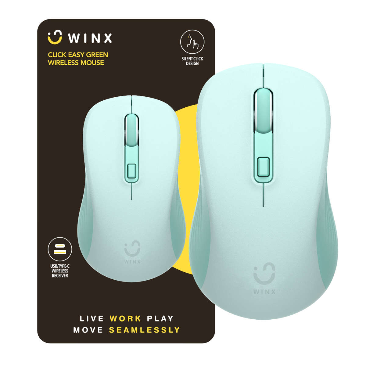 WINX - Click Easy 1600DPI 2.4GHz Wireless Mouse - Green - WINX - Click Easy 1600DPI 2.4GHz Wirele...