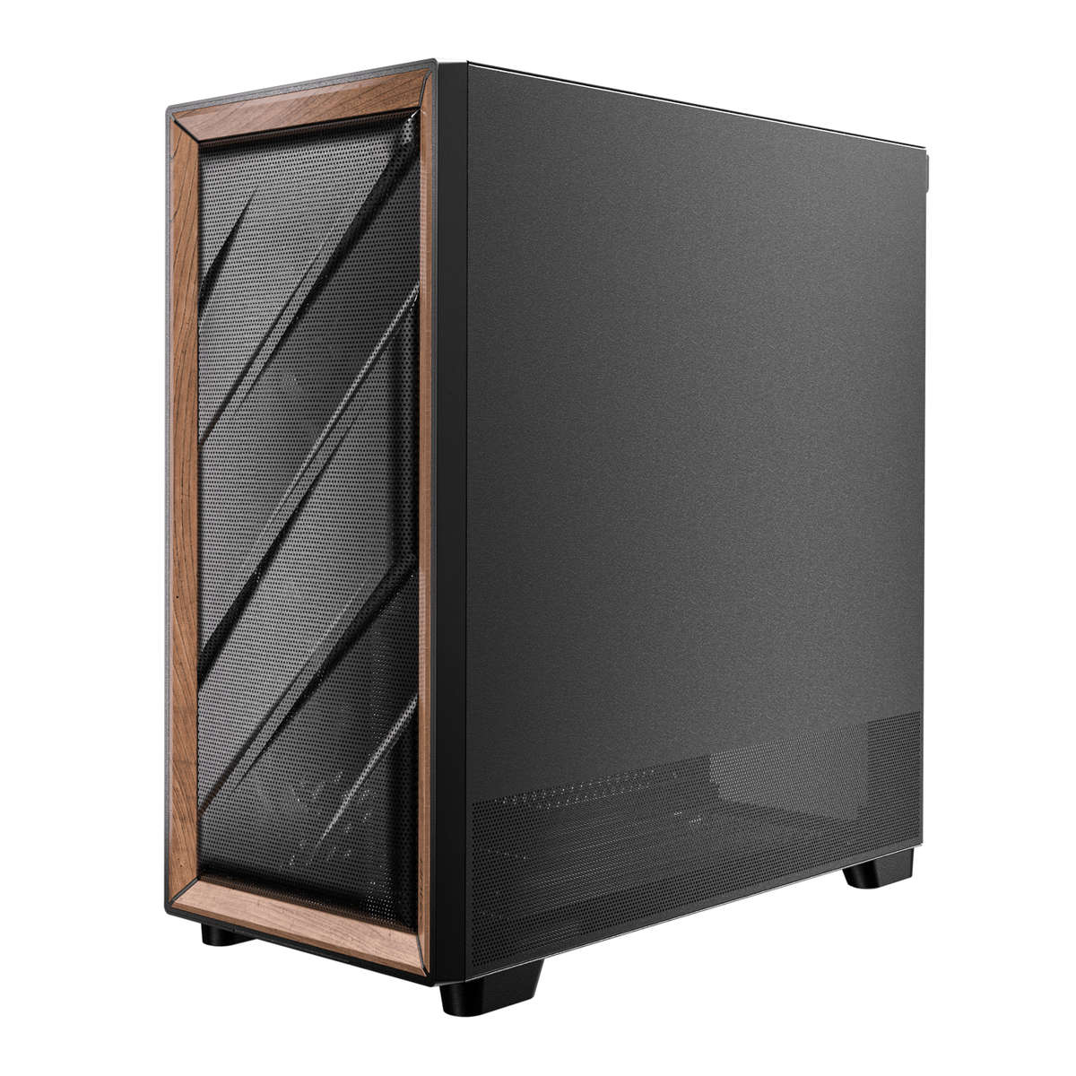 Antec - Flux Se E-Atx | Atx | Micro-Atx | Itx Mid-Tower Gaming Chassis Wood Front Panel- Black - ...
