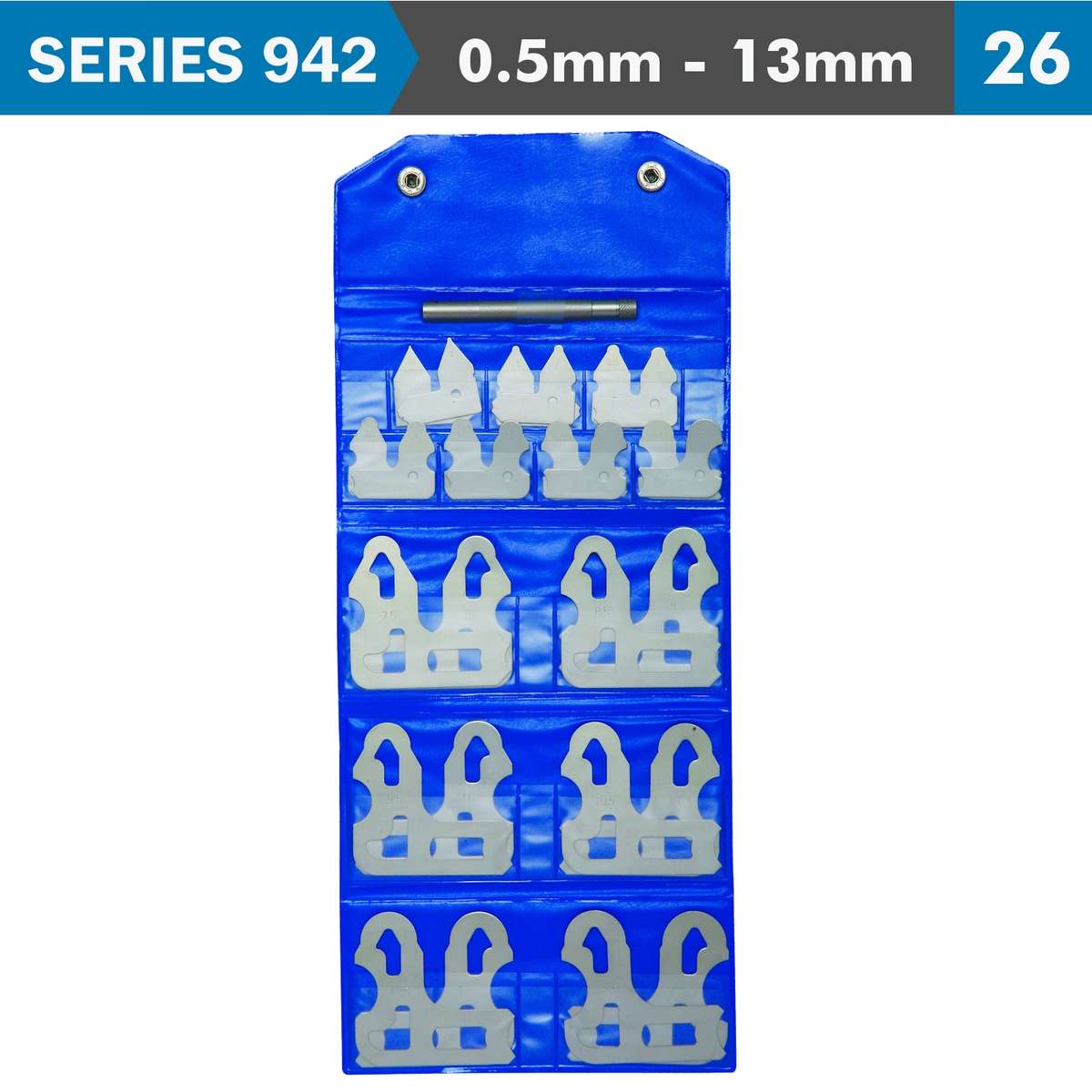 ACCUD - Radius Gauge Set 0.5-13mm With Handle - ACCUD - Radius Gauge Set 0.5-13mm With Handle