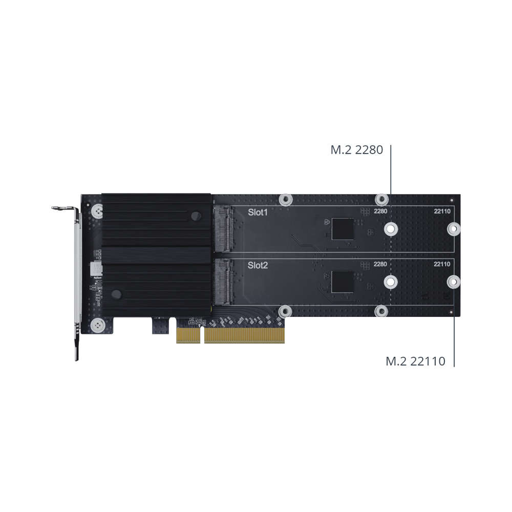 Synology - M2D20 Dual M.2 NVMe SSD Adapter Card - Synology - M2D20 Dual M.2 NVMe SSD Adapter Card