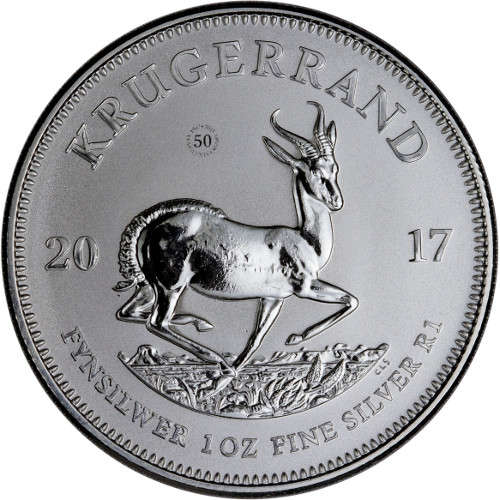 2017 Limited Mintage 1oz Silver Krugerrand Coin (Premium Uncirculated) 50th anniversary privy mark
