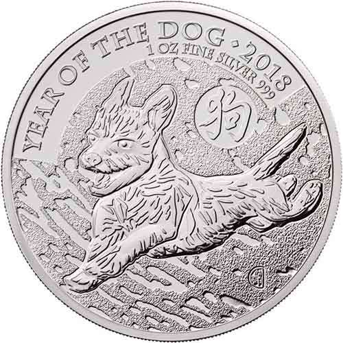 2018 1 oz British Silver Lunar Year of the Dog Coin (BU) Limited mintage