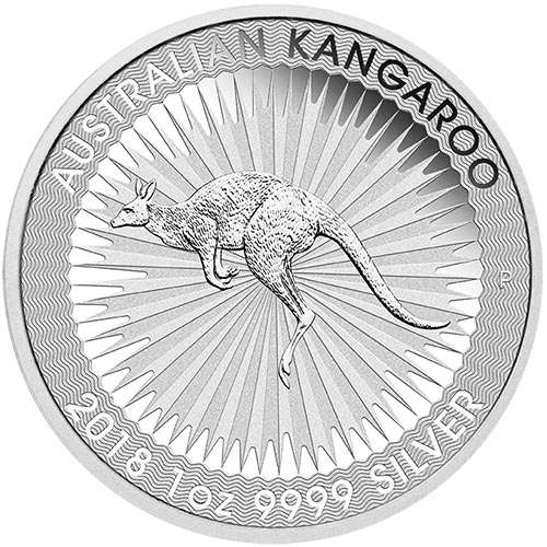 2018 1 oz Australian Silver Kangaroo Coin (BU) Encapsulated two available