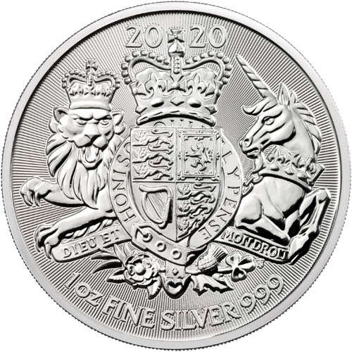 2020 1 oz British 0.999 pure Silver Royal Arms Coin (BU) (encapsulated)
