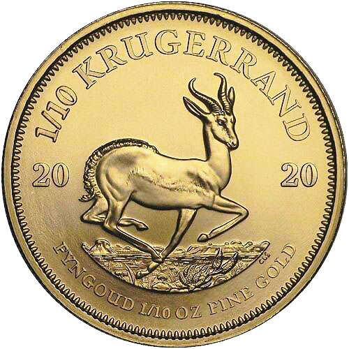 2020 1/10 oz South African Gold Krugerrand Coin (BU) FREE SHIPPING