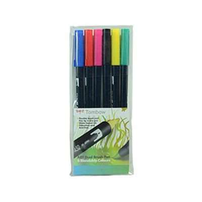Tombow Dual Tip Blendable Brush Pens - Primary Colours (Pack of 6)