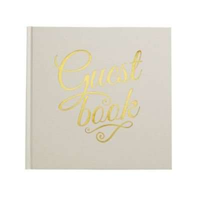 Metallic Perfection - Guest Book (Ivory & Gold)  (Pack of 1)