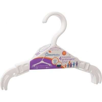 Dreambaby White Grohanger - 4 Pack