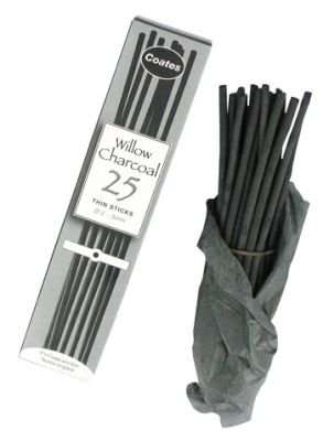 Coates Thin Charcoal - 25 Sticks