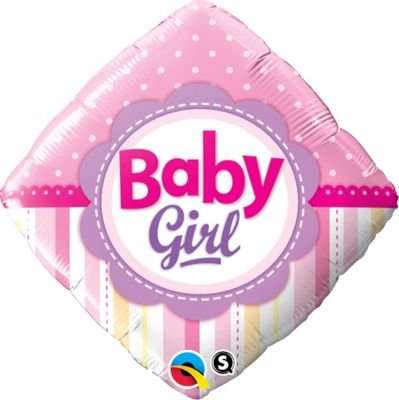 Baby Girl Dots & Stripes Foil Balloon (46 cm)