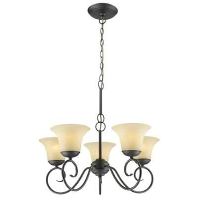 Radiant Ebele Chandelier - 5 Globe Fitting (Slate Black)