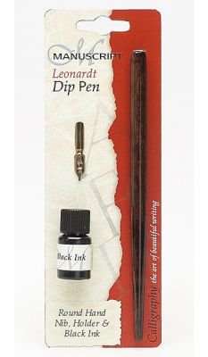 Manuscript Dip Pen Holder & Ink Set (Black)
