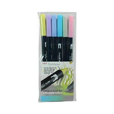 Tombow Dual Tip Blendable Brush Pens - Pastel Colours (Pack of 6)