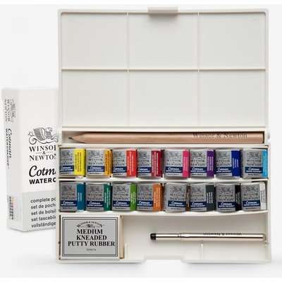 Winsor And Newton Cotman Deluxe Sketchers Box Set (16 Half Pan)
