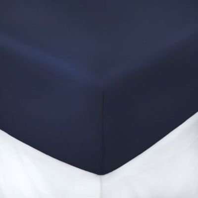 Horrockses Polycotton Fitted Sheet (King) (Navy)