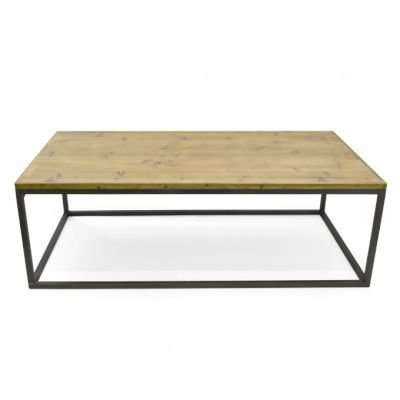 Sarah Jane Industrial Coffee Table with Wooden Top