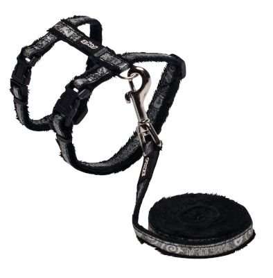 Rogz SparkleCat Cat H-Harness and Lead Combination - Small 11mm (Black)