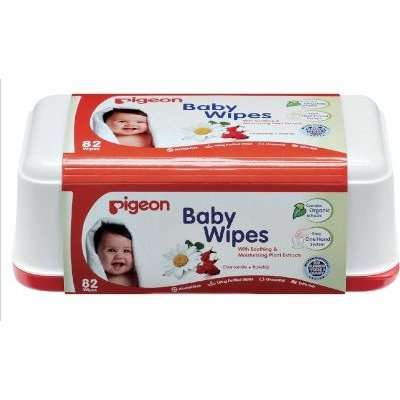 Pigeon Baby Wipes 82's With Chamrose Tub