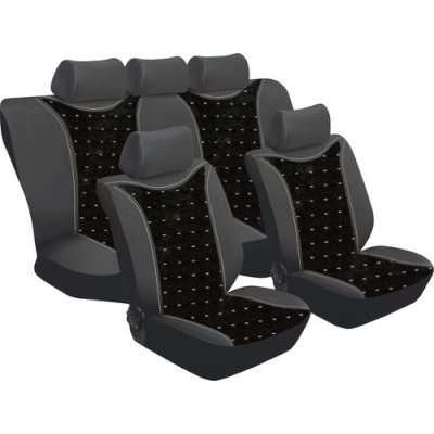 Stingray Aristocrat Car Seat Cover Set (11 Piece) (Black/Grey)